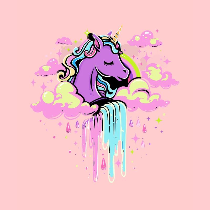 Verträumtes Regenbogen-Einhorn Himmel für Kinder