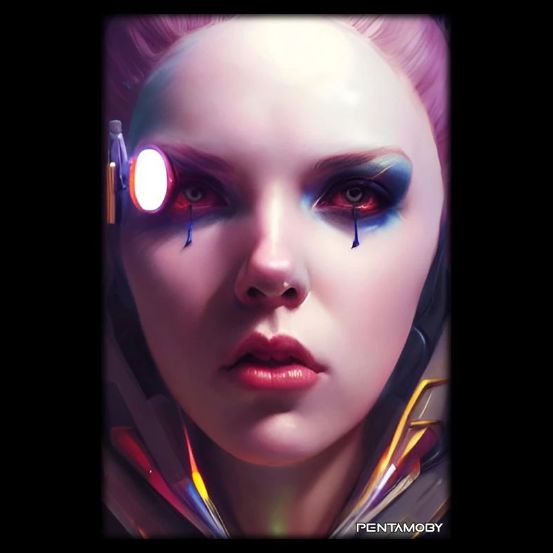 Cyber Goth Woman Future Technology Science