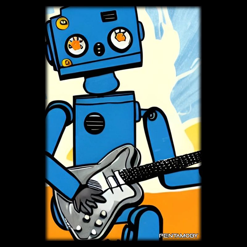 Robot Guitare Guitariste Future Music Comic