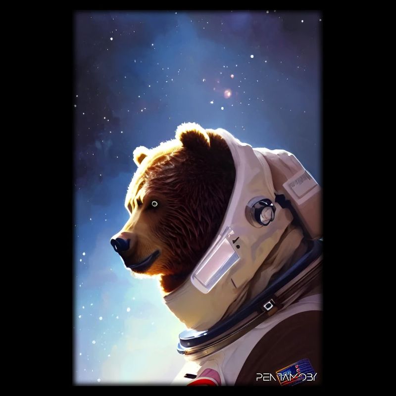 Bear Wildlife Astronaut Future Sci-Fi Technology