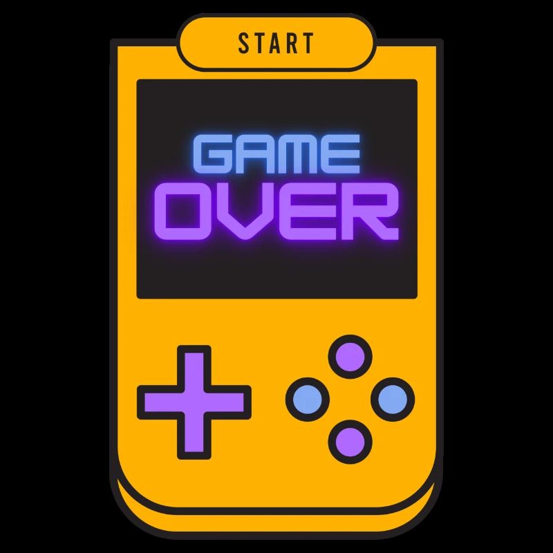 Console de jeu avec l’inscription « jeu terminé »