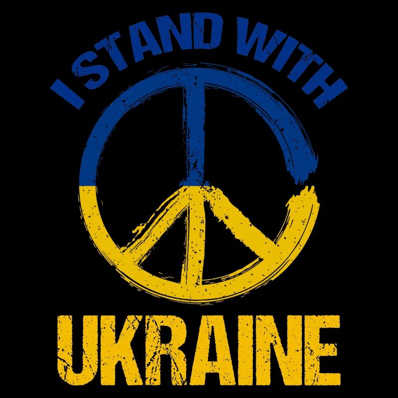 Ich stehe an der Seite der Ukraine Friedenssymbol Ukrainisch