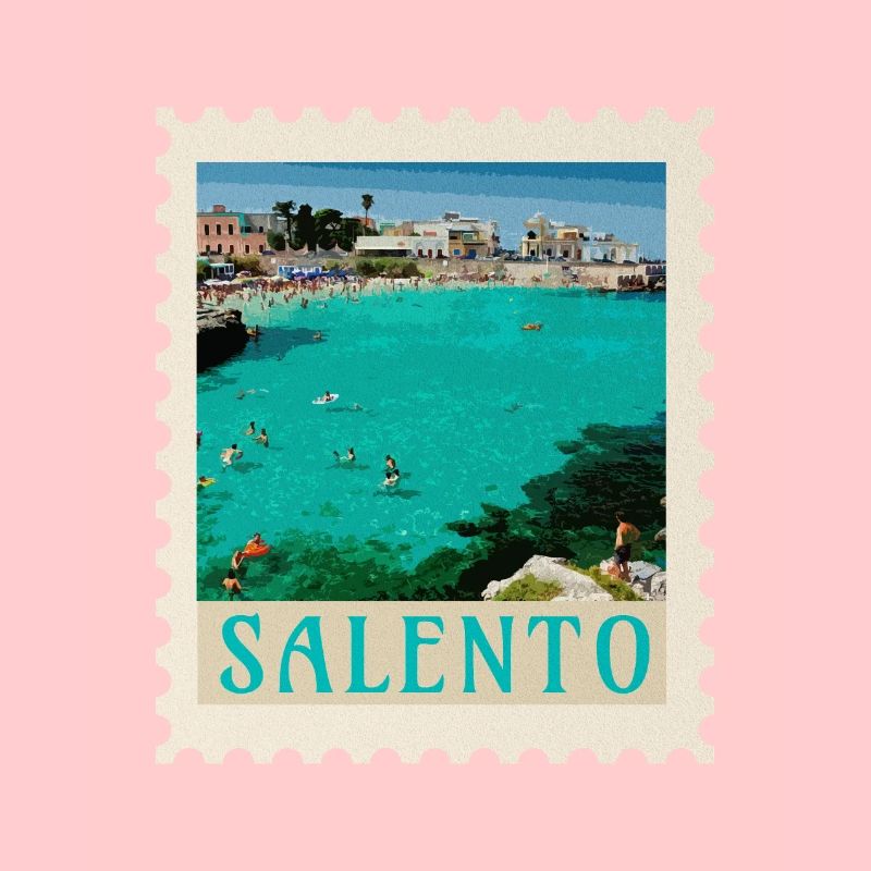 Affiche rétro de Salento Turquoise Beach