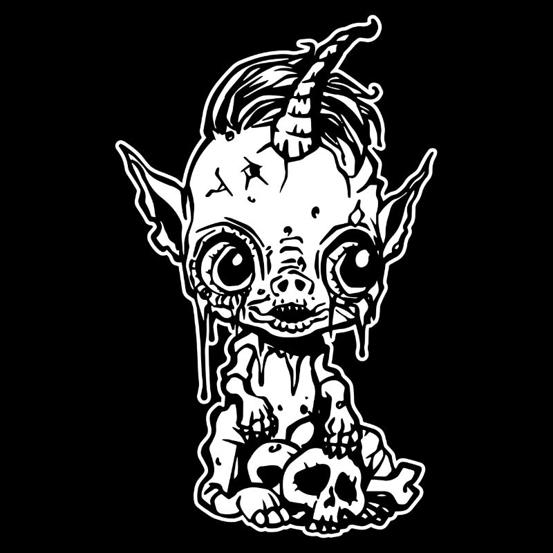 Mignon bébé licorne zombie
