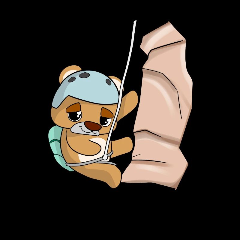 Climbing abseiling bear comic