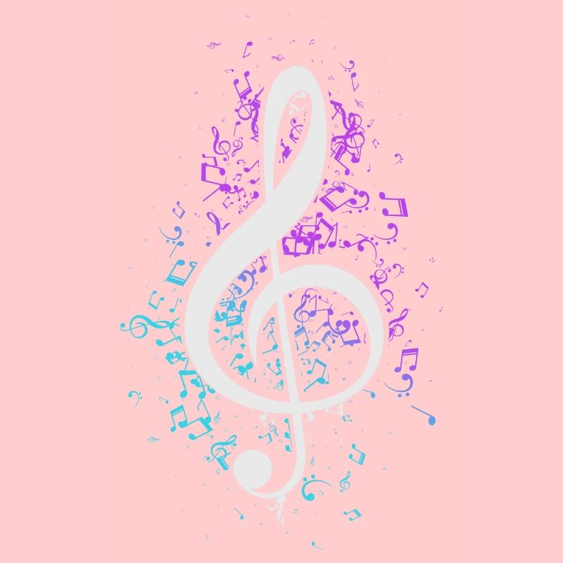 Clé de violon colorée Musiques musicales