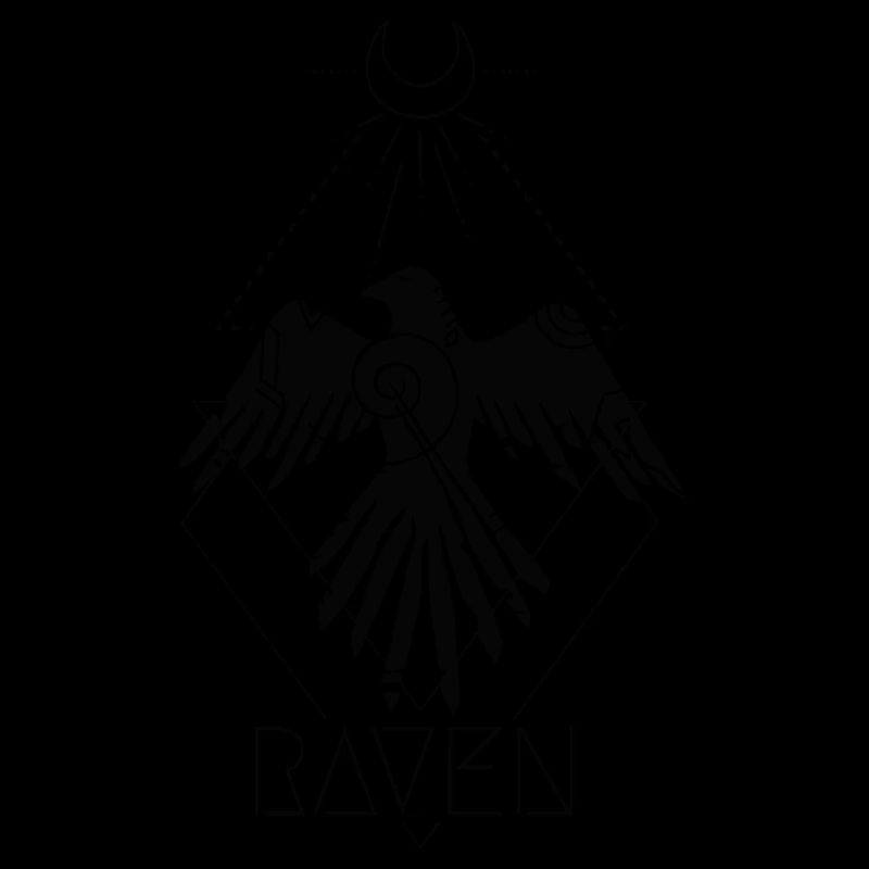 Raven Tattoo Design Triangle de lune
