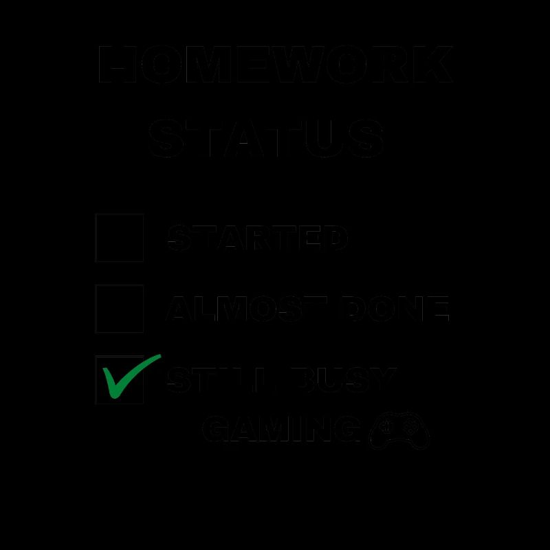 gaming funny homework status with black text