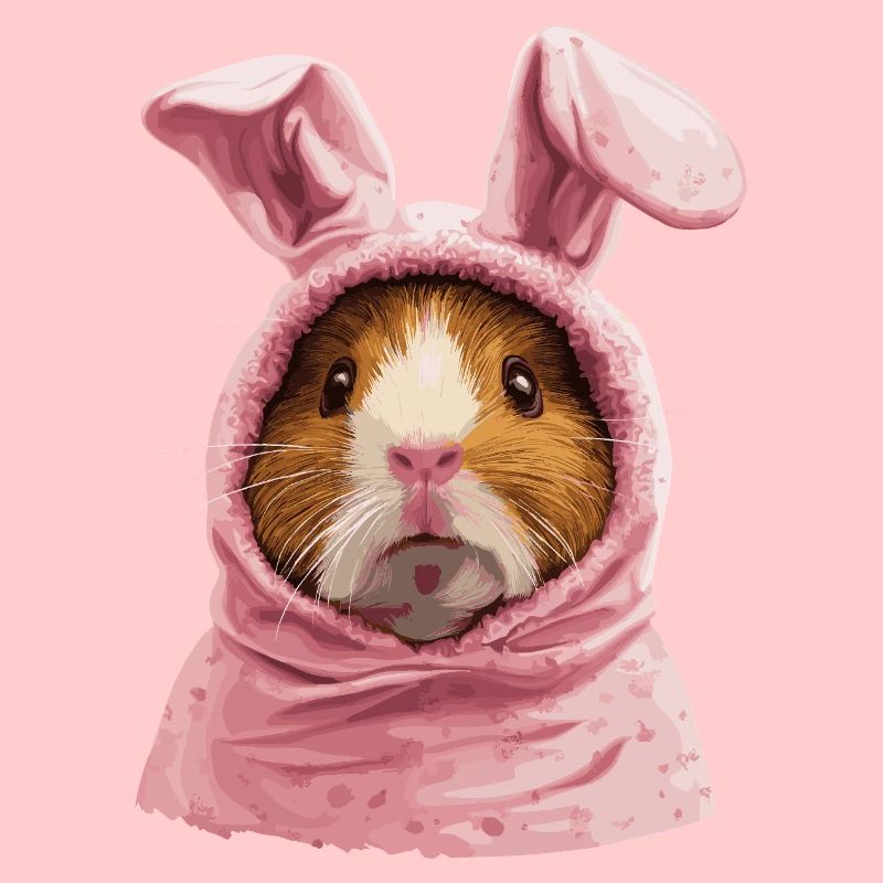 Cochon d’Inde en costume de lapin de Pâques