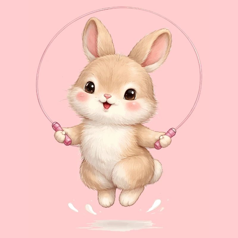 Mignonne corde de saut en forme de lapin