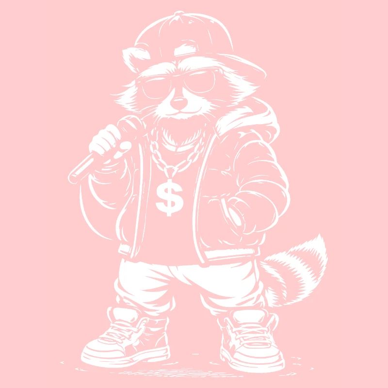 Rappender Waschbär mit Bling