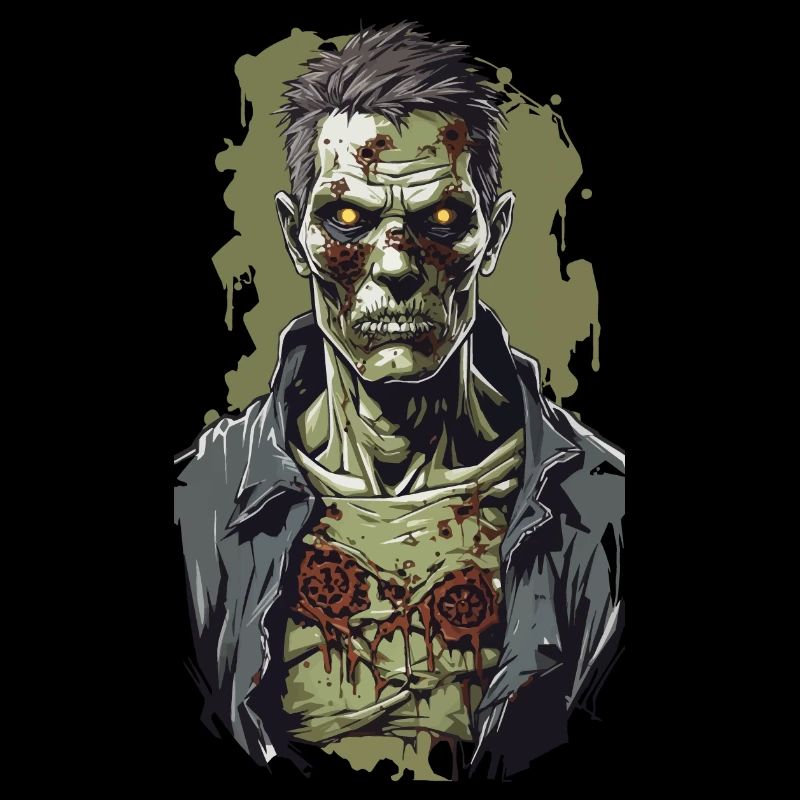 Zombie Night on Halloween Horror Illustration