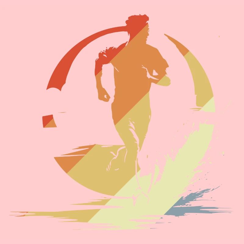 Marathon Runner Sketch Vintage