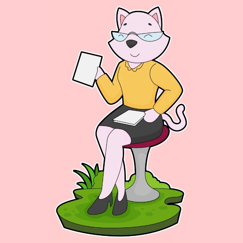 Notes autocollantes de la secrétaire de chat