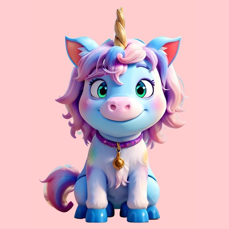 Licorne 3D colorée