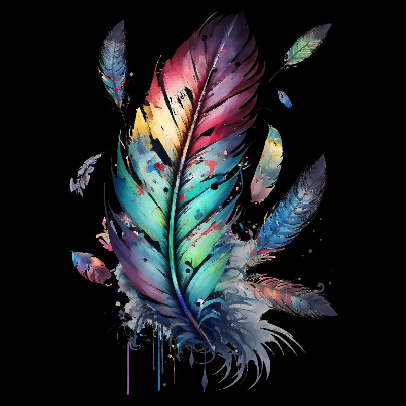 Feathers, Boho, Ethno, Style, Pattern Tribal Indian