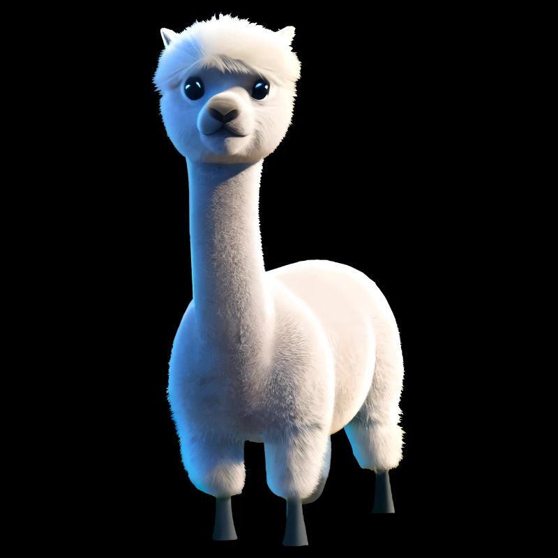 Alpaca with round googly eyes