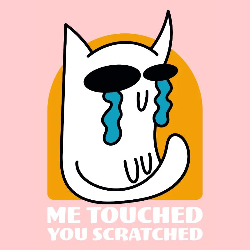 Moi Touché Vous Rayé Drôle De Chat Dessin Animé