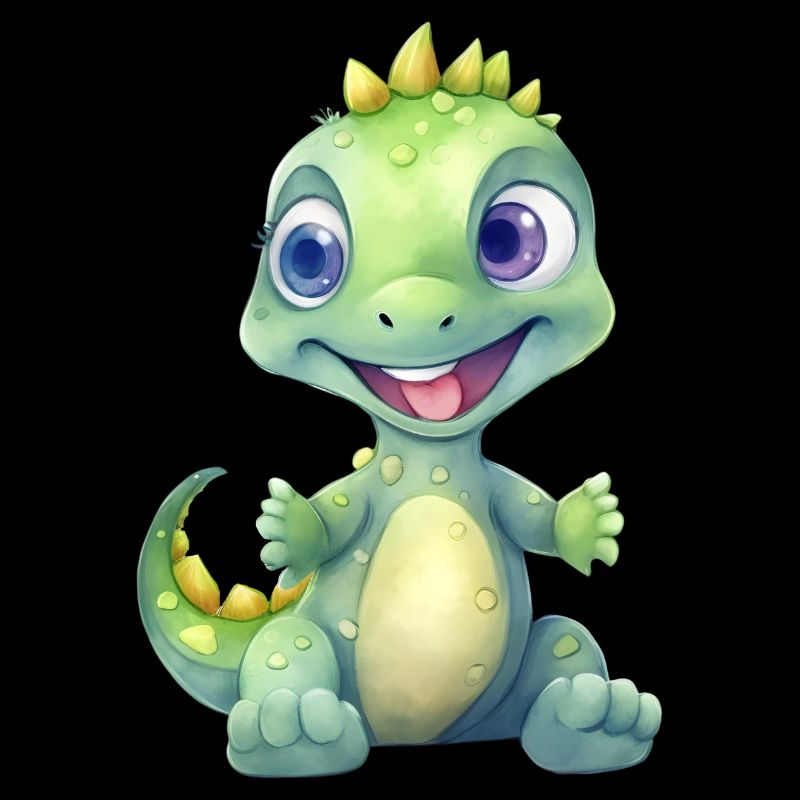 Mignon bébé dinosaure à l’aquarelle
