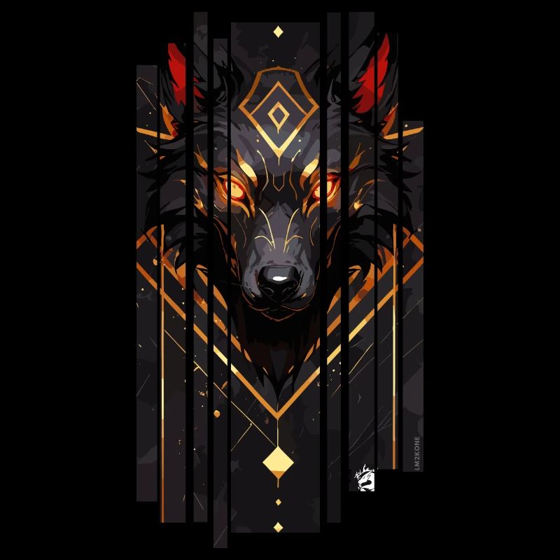 Cyborg loup doré