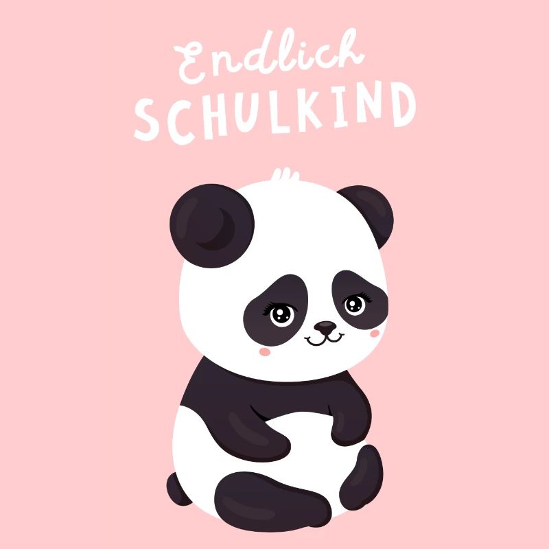 Endlich Schulkind Panda Einschulung