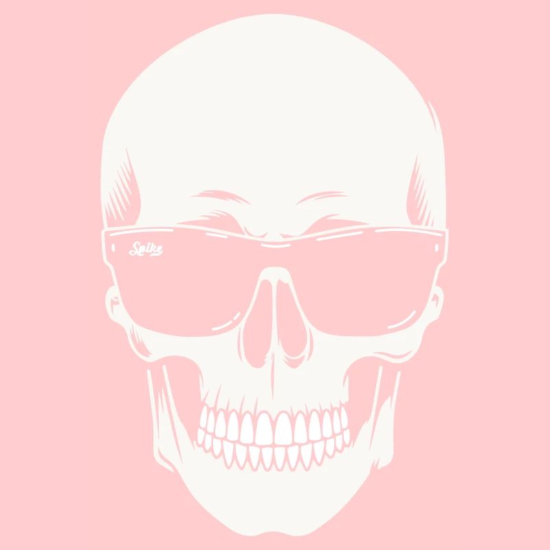 Skeleton with sunglasses in black and white vector