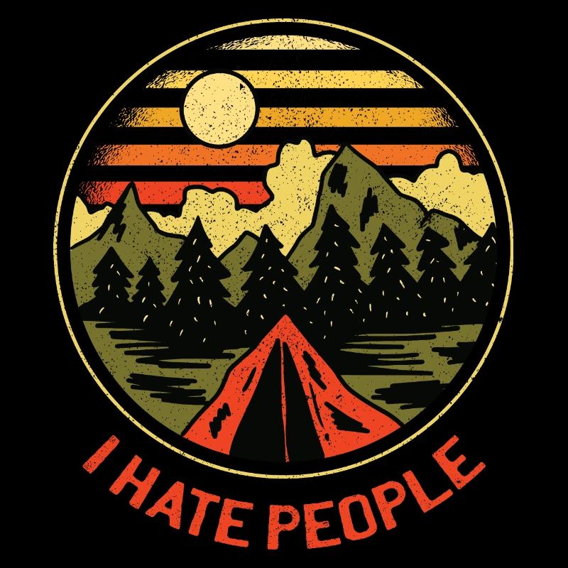 I hate people Camping Van Womo Tshirt Geschenk