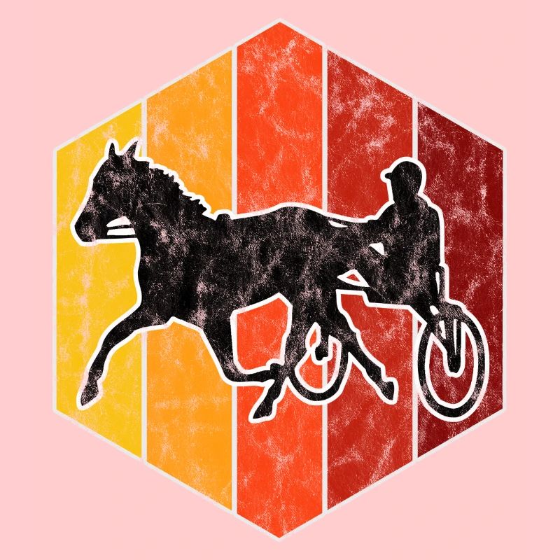 Traber Trabrennen in retro oder vintage Style