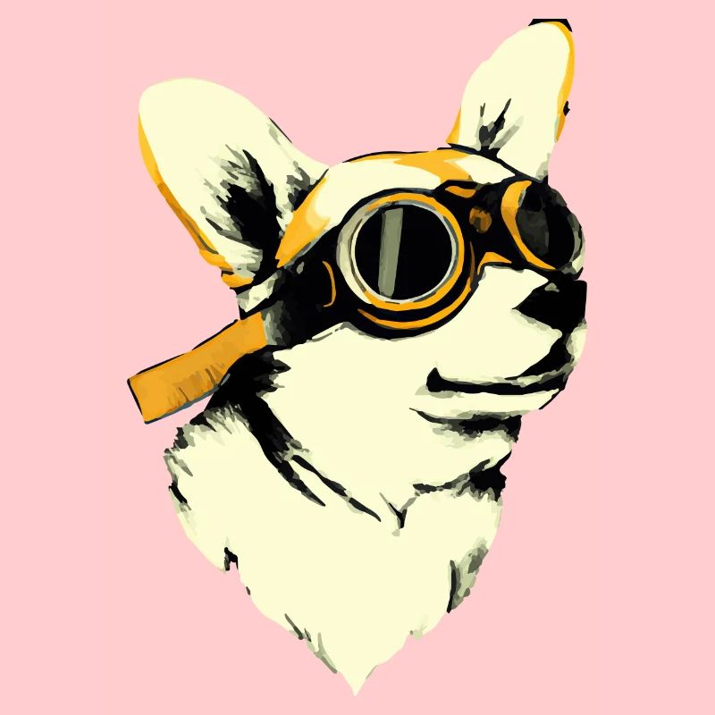 Pilot Corgi Hund Geschenk Welsh Corgi