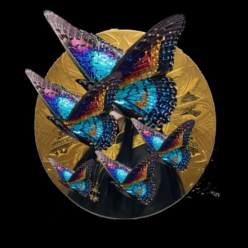 Butterflies,Sequins,Gold,Metallic,