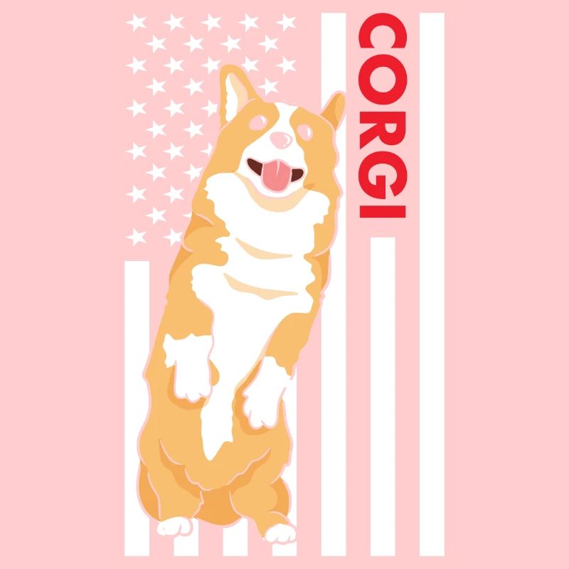 Chien Corgi Us drapeau