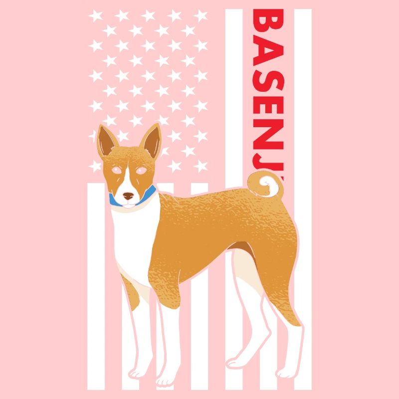 Chien Basenji Us drapeau