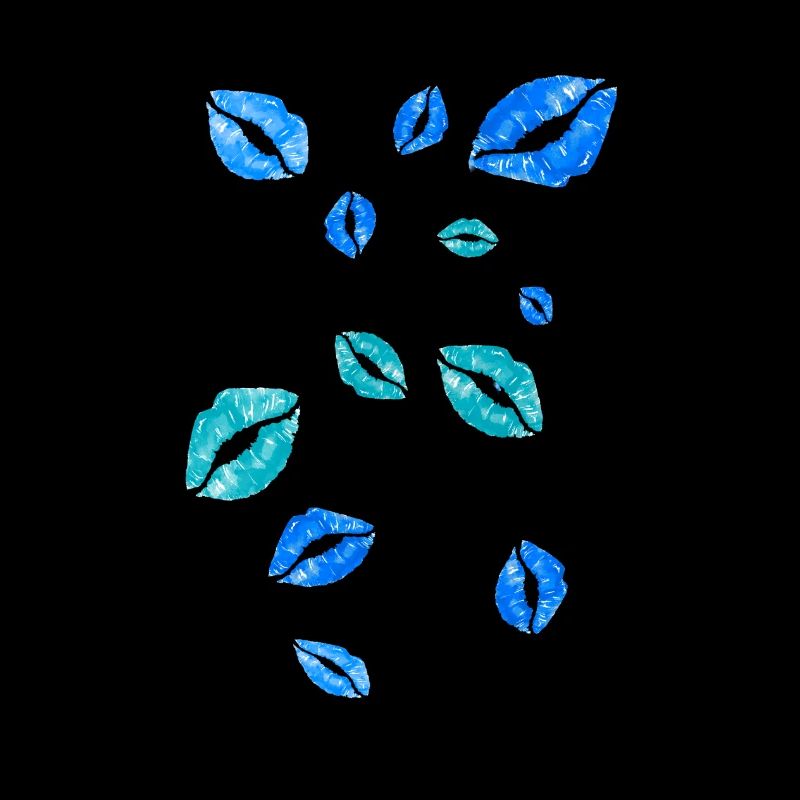 baiser bouche, bleu, baisers, baiser