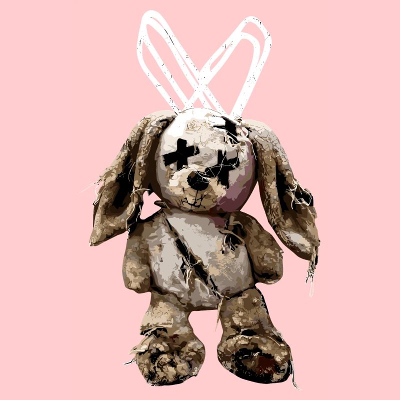 Düsterer Stoffhase Kuscheltier 
