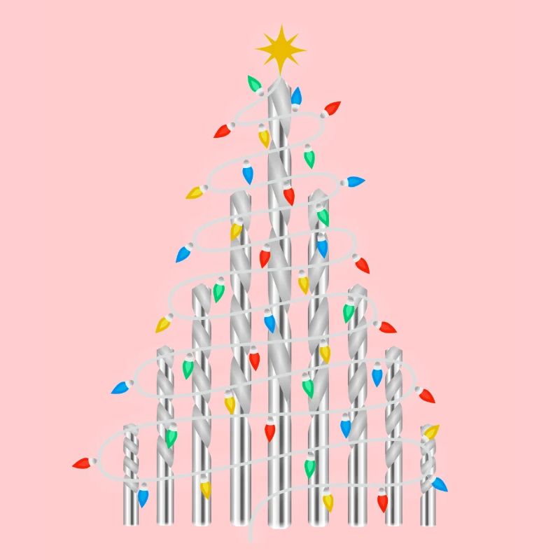 Weihnachtsbaum Handwerker Bohrer Bauarbeiter DIY