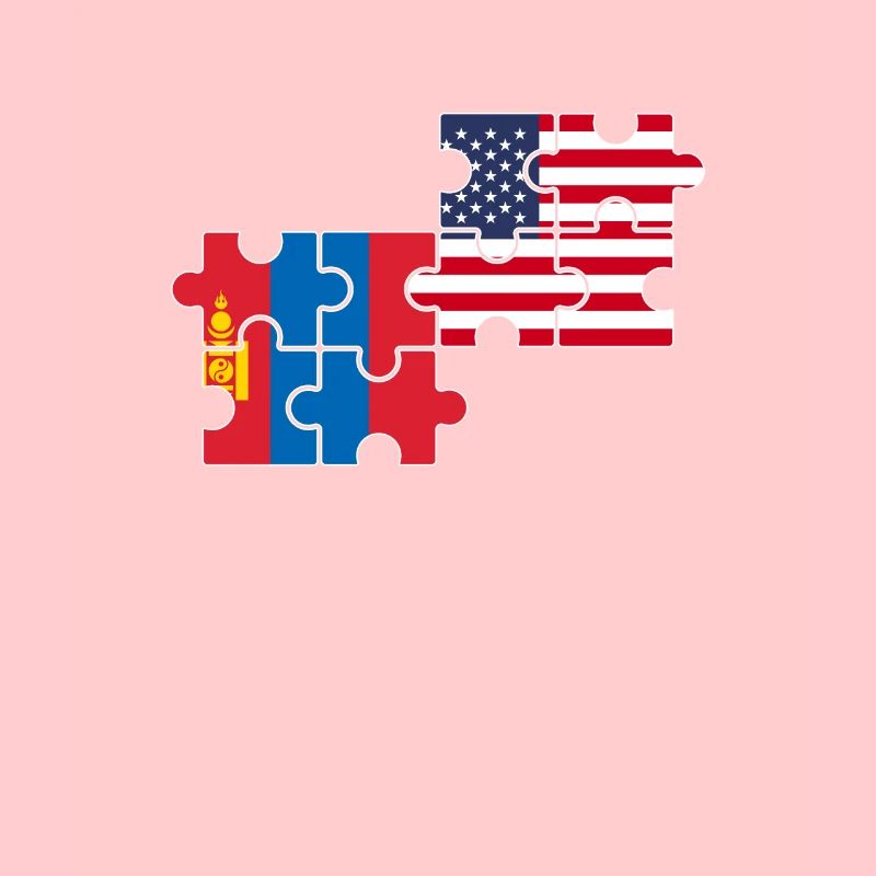 Mongolia USA Flag American Mongolian