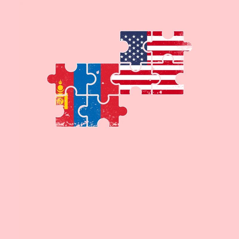 Mongolie USA Drapeau Vintage Mongol