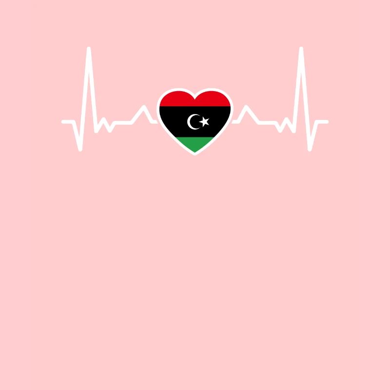 Libyen Herzschlag Libysche Flagge Libyer