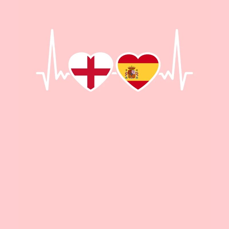 England Spanien Herzschlag Flagge Engländer