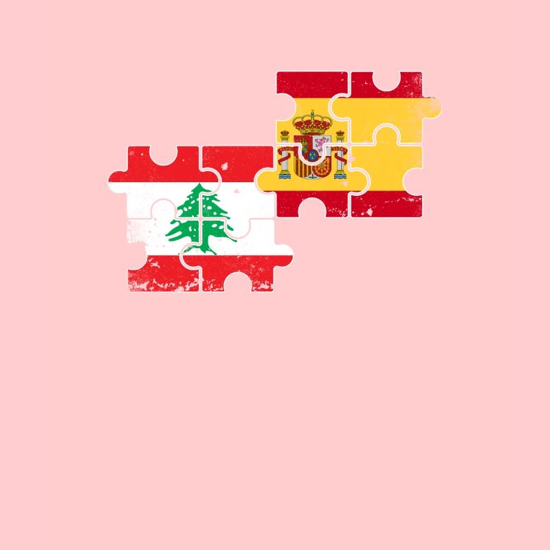 Libanon Spanien Vintage Flagge Spanisch Libanese