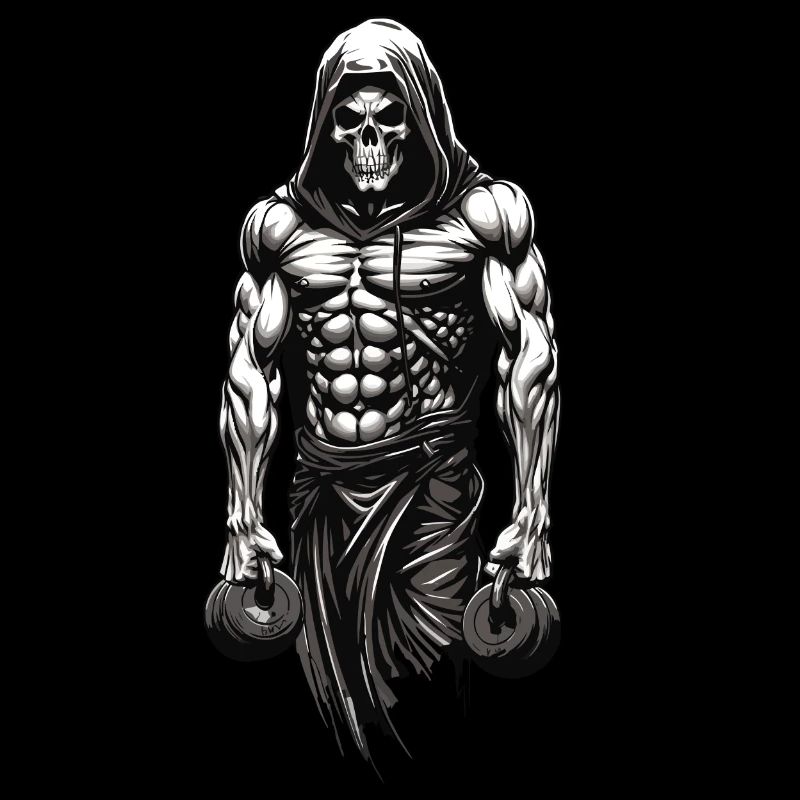 Kraftvolles Bodybuilder Skelett Training Design