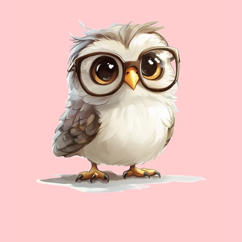 Süße Eule mit Brille