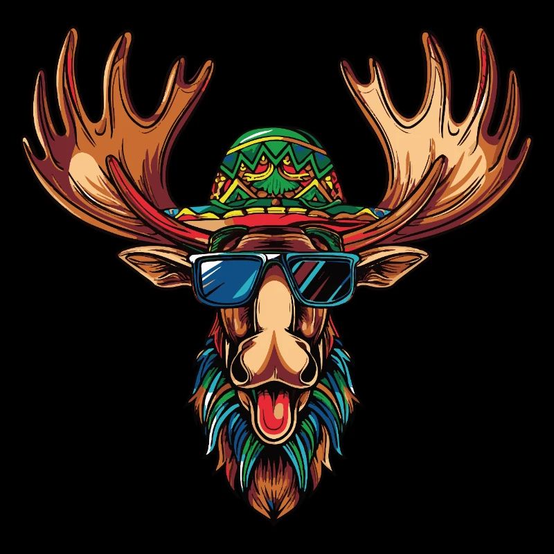 Elch Comic Lustig Sombrero