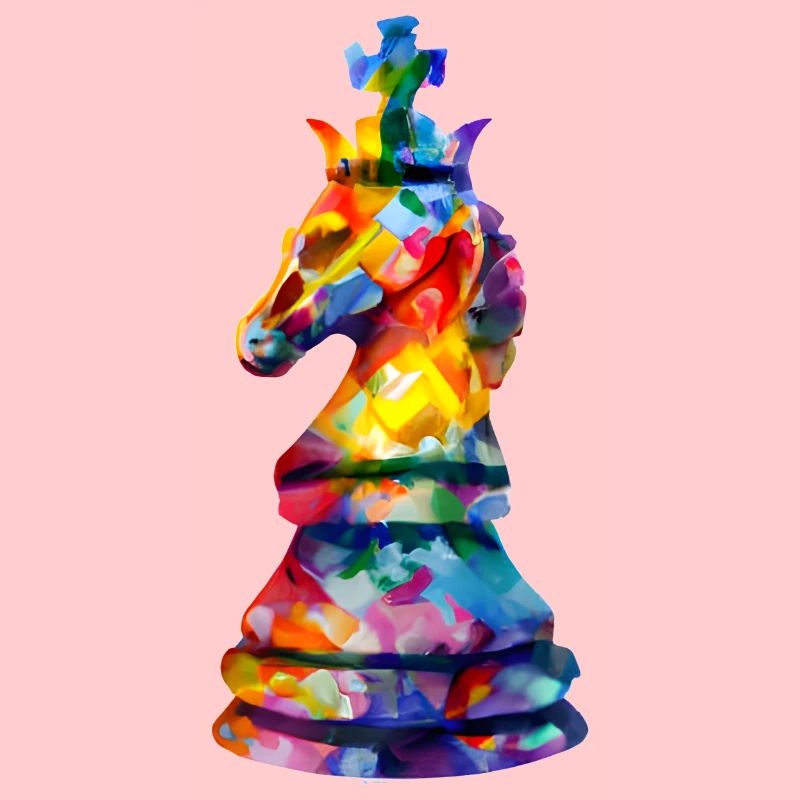 Kunst Schachfigur Pferd als König