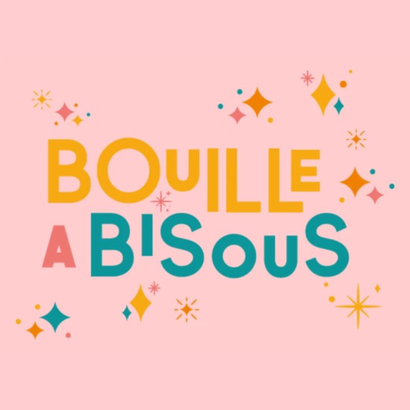 Message bouille à bisous avec étoiles couleurs fun