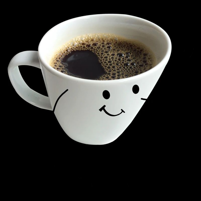 café avec visage