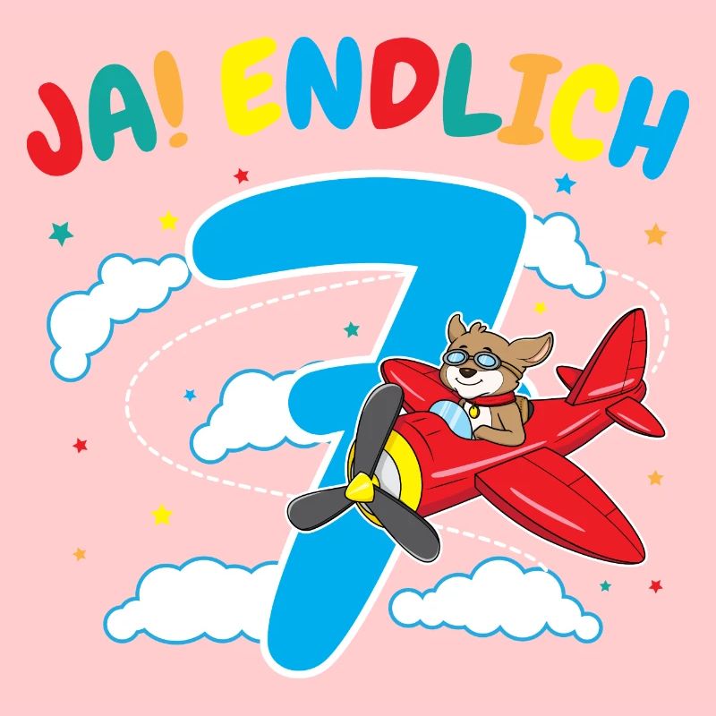 7. Geburtstag Hund Pilot Flugzeug Flieger Geschenk