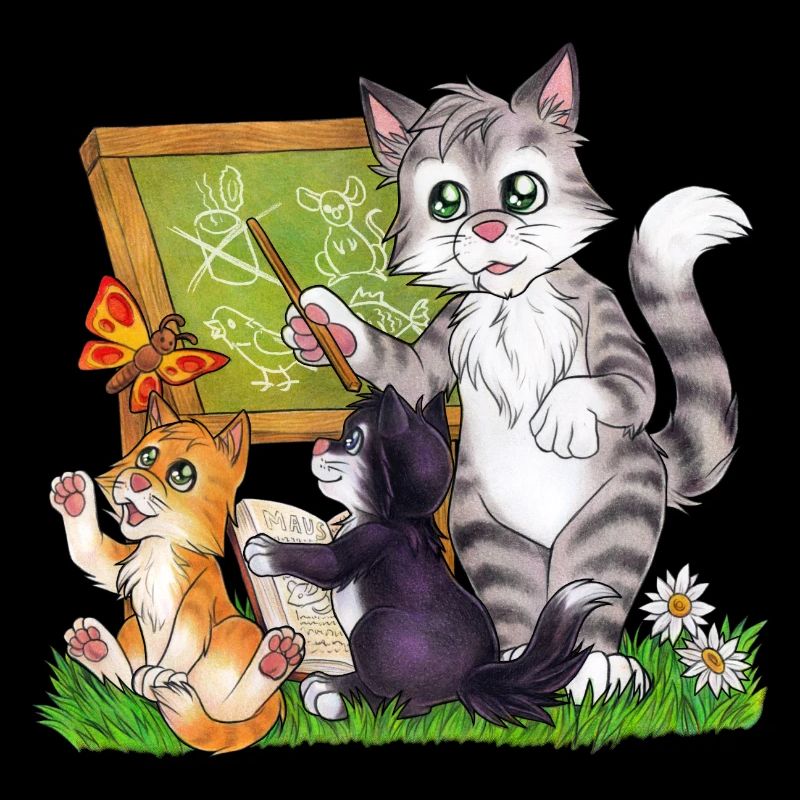 Niedlich Katze Schule Einschulung Lehrer Geschenk