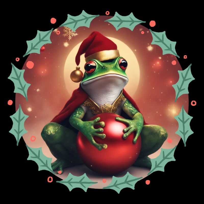 Frosch mit Weihnachtskugel 2