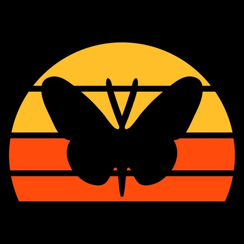 Papillon devant un demi-soleil